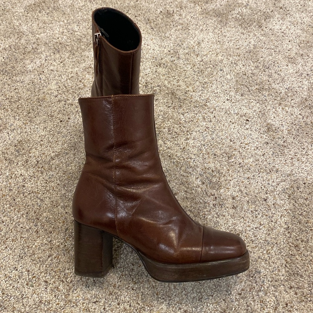 ASOS leather heeled boots